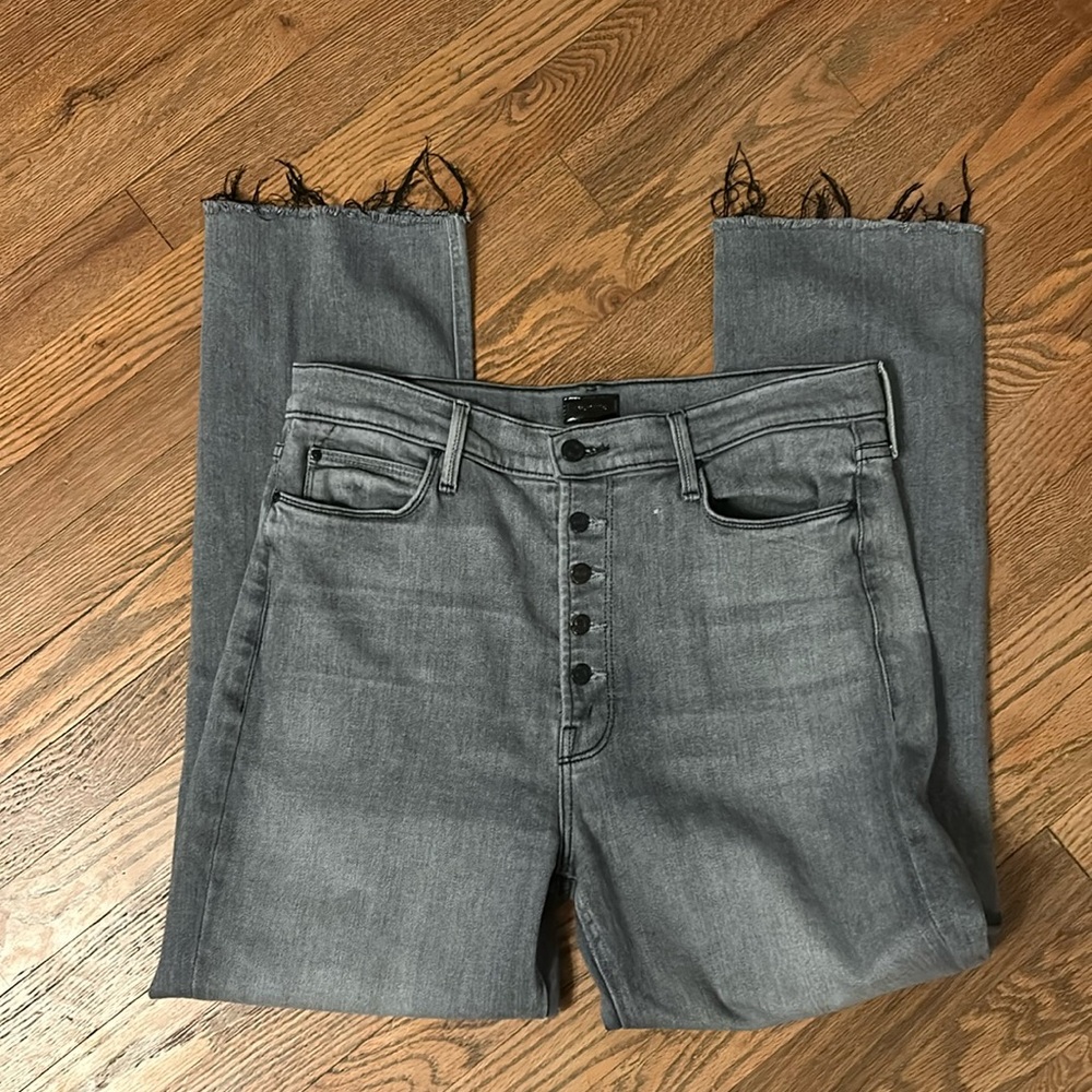 MOTHER High Rise Jeans in Gray